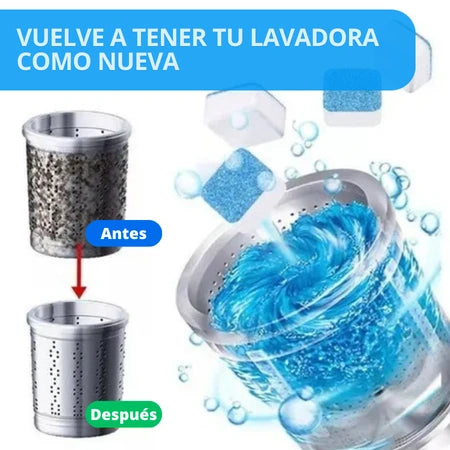 Pack 12 Pastillas Efervescentes Limpieza Lavadora